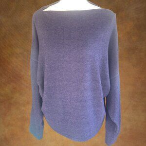 Korye Egglpant Purple Dolman Sleeve Knit Sweater, Women’s L, Cozy Boat Neck Top